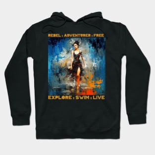 rebel adventurer, swimming v1 Hoodie